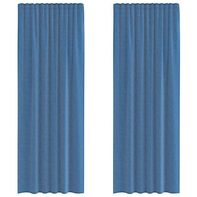 Berkfield Home Voile Curtains with Rod Pockets 2 pcs Royal Blue - image 1