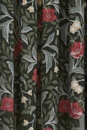 Dreams & Drapes 'Sandringham' 100% Cotton Pair of Pencil Pleat Curtains With Tie-Backs in Green - Size: 167 cm width x 183 cm drop - thumbnail 4