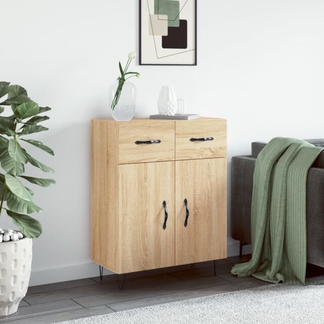 Berkfield Home Sideboard Sonoma Oak 69.5x34x90 cm Engineered Wood in Brown - image 1