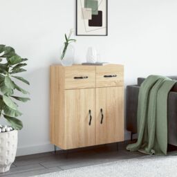 Berkfield Home Sideboard Sonoma Oak 69.5x34x90 cm Engineered Wood in Brown - thumbnail 1