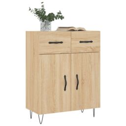 Berkfield Home Sideboard Sonoma Oak 69.5x34x90 cm Engineered Wood in Brown - thumbnail 3