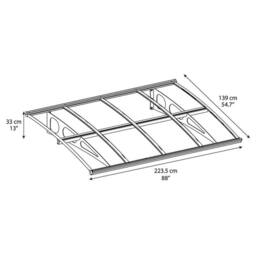 Palram Patio Cover Bordeaux Door Awning Canopy 2230 Clear - L223.5 cm - White - thumbnail 2
