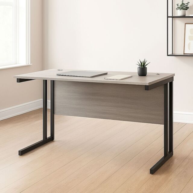 KOSY KOALA Grey Office Desk with Sturdy Iron Legs - Wooden Room Furniture for Home, Study & Office - image 1