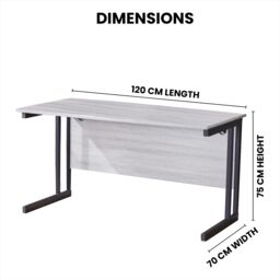KOSY KOALA Grey Office Desk with Sturdy Iron Legs - Wooden Room Furniture for Home, Study & Office - thumbnail 2