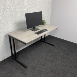 KOSY KOALA Grey Office Desk with Sturdy Iron Legs - Wooden Room Furniture for Home, Study & Office - thumbnail 3