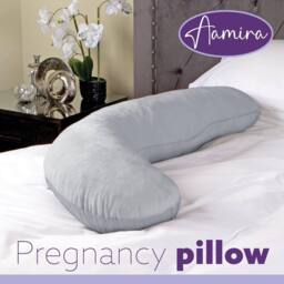 Aamira Light Grey Pregnancy Maternity Pillow, 145x25x25cm L Shape Memory Foam - Size: 145 x 25 x 25 cm - thumbnail 9