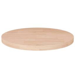 Berkfield Home Round Table Top √ò50x2, 5 cm Untreated Solid Wood Oak in Light Brown - thumbnail 2