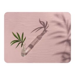 Benjamin Tate Design Botanical leaf on pink Designer Blanket in Natural - Size: 120 cm x 150 cm - thumbnail 1