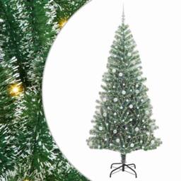 Berkfield Home Stunning Artificial Christmas Tree Snow Flocked with LED Light 240 cm in Green - thumbnail 3