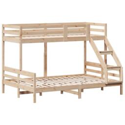 Berkfield Home Bunk Bed without Mattress 90x200/140x200 cm Solid Wood in Brown - thumbnail 3