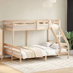 Berkfield Home Bunk Bed without Mattress 90x200/140x200 cm Solid Wood in Brown - thumbnail 1