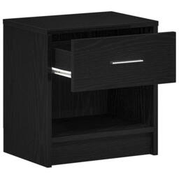 Berkfield Home Bedside Cabinets 2 pcs with Drawer Black 39x28x41 cm - Size: 39 x 28 x 41 cm - thumbnail 5
