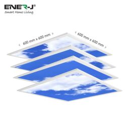 ENER-J Colour Changing Sky Cloud LED Panels 60x60 Set of 4 with Remote in White - Size: 25 cm diameter x 19 cm high - thumbnail 5