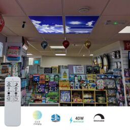ENER-J Colour Changing Sky Cloud LED Panels 60x60 Set of 4 with Remote in White - Size: 25 cm diameter x 19 cm high - thumbnail 2