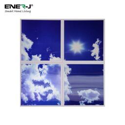 ENER-J Colour Changing Sky Cloud LED Panels 60x60 Set of 4 with Remote in White - Size: 25 cm diameter x 19 cm high - thumbnail 1