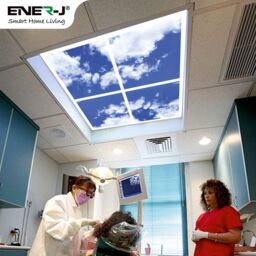 ENER-J Colour Changing Sky Cloud LED Panels 60x60 Set of 4 with Remote in White - Size: 25 cm diameter x 19 cm high - thumbnail 4
