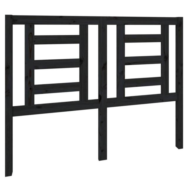Berkfield Home Bed Headboard Black 126x4x100 cm Solid Wood Pine - Size: 126 x 4 x 100 cm - image 1