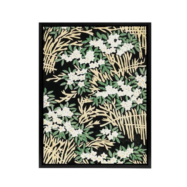"Artery8 Abstract Floral Forest Pattern Framed Canvas Wall Art Print Bijutsukai in Green - Size: W12"" x H16""" - image 1