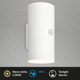 BRILONER Sensor White 2x6W Battery Powered LED Outdoor Wall Light - thumbnail 3