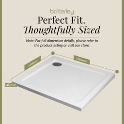 Balterley Premium Square Shower Tray in White - thumbnail 5