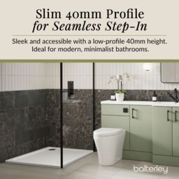 Balterley Premium Square Shower Tray in White - thumbnail 4