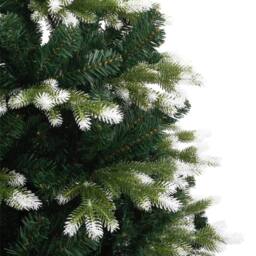 Berkfield Home Beautiful Artificial Hinged Christmas Tree with Flocked Snow 210 cm in Green - thumbnail 4