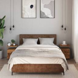Berkfield Home Modern Bedside Cabinets 2 pcs Old Wood 34x35.5x50 cm Engineered Wood in Brown - thumbnail 1
