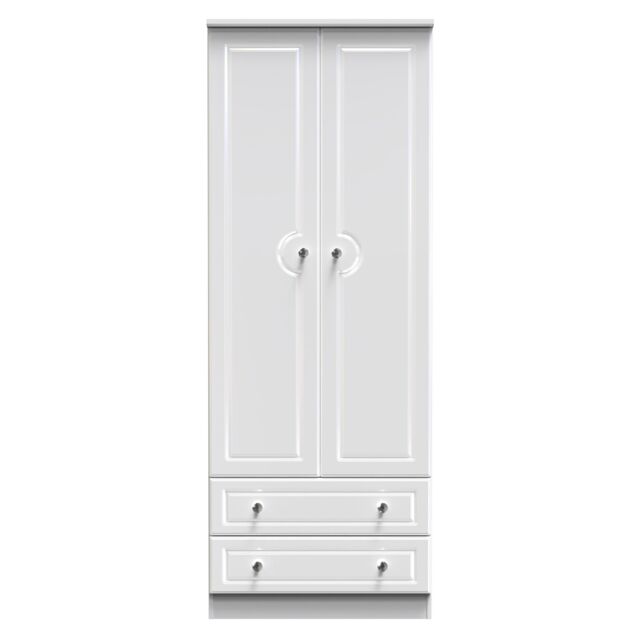 Ready Assembled 2 U Stratford 2 Door 2 Drawer Wardrobe (Ready Assembled) in White - image 1