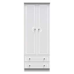 Ready Assembled 2 U Stratford 2 Door 2 Drawer Wardrobe (Ready Assembled) in White - thumbnail 1