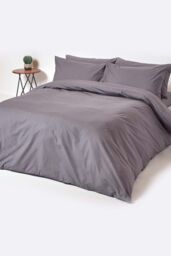 Homescapes Egyptian Cotton Deep Fitted Sheet 18 inch 200 Thread Count in Dark Grey - Size: King Fitted - thumbnail 4