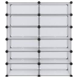 Berkfield Home Shoe Rack Transparent 94.5x36.5x106 cm PP in Clear - thumbnail 3