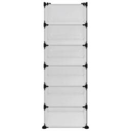 Berkfield Home Shoe Rack Transparent 94.5x36.5x106 cm PP in Clear - thumbnail 4