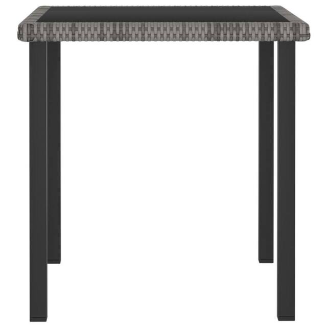 Berkfield Home Garden Dining Table Grey 70x70x73 cm Poly Rattan - Size: 70 x 70 x 73 cm - image 1