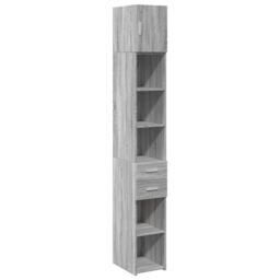 Berkfield Home Slim Storage Cabinet Grey Sonoma 30x42.5x225 cm Engineered Wood - thumbnail 2