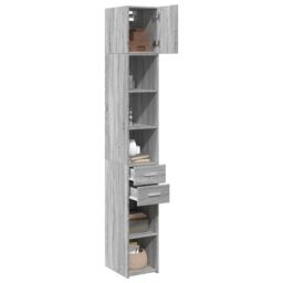 Berkfield Home Slim Storage Cabinet Grey Sonoma 30x42.5x225 cm Engineered Wood - thumbnail 3