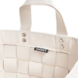 Wyld and Coco set of 2 beige faux leather storage baskets with handles - thumbnail 9