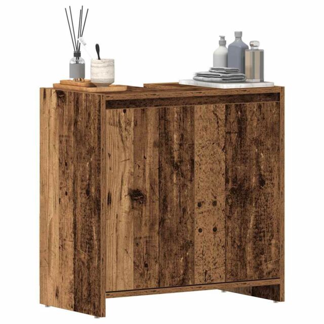 Berkfield Home Bathroom Sink Cabinet Old Wood 60x33x60 cm Engineered Wood in Brown - Size: 60 x 33 x 60 cm - image 1