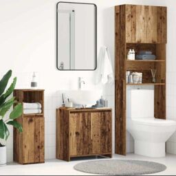 Berkfield Home Bathroom Sink Cabinet Old Wood 60x33x60 cm Engineered Wood in Brown - Size: 60 x 33 x 60 cm - thumbnail 3