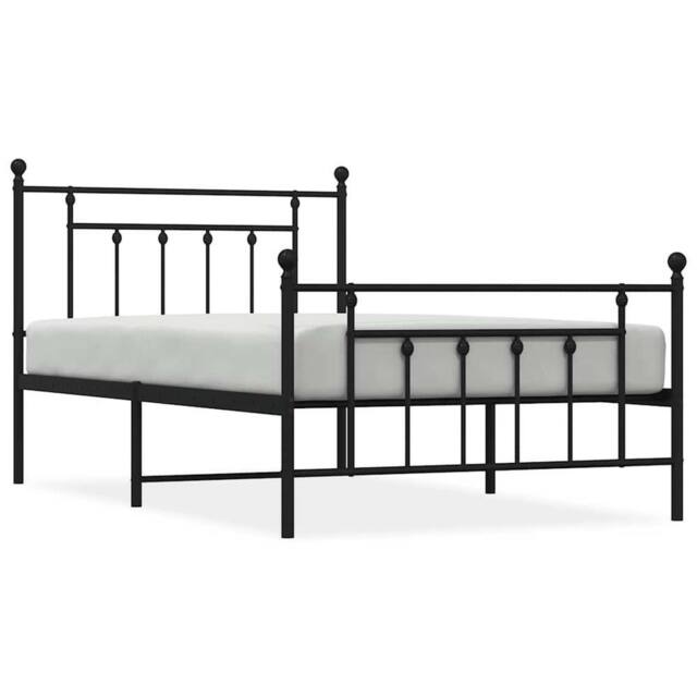 Berkfield Home Metal Bed Frame with Headboard & Footboard Black 100x200 cm - image 1