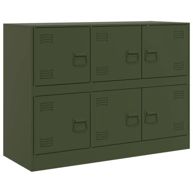 Berkfield Home Sideboard Olive Green 99x39x73 cm Steel - Size: 99 x 39 x 73 cm - image 1