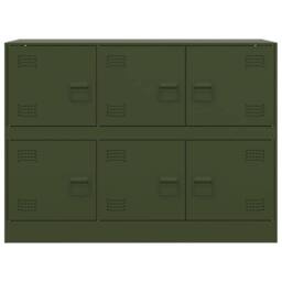 Berkfield Home Sideboard Olive Green 99x39x73 cm Steel - Size: 99 x 39 x 73 cm - thumbnail 6