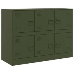 Berkfield Home Sideboard Olive Green 99x39x73 cm Steel - Size: 99 x 39 x 73 cm