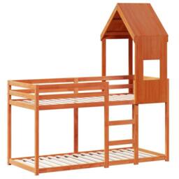 Berkfield Home Bunk Bed without Mattress Wax Brown 90x190 cm Single Solid Wood Pine - thumbnail 3