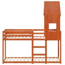 Berkfield Home Bunk Bed without Mattress Wax Brown 90x190 cm Single Solid Wood Pine - thumbnail 4