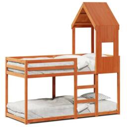 Berkfield Home Bunk Bed without Mattress Wax Brown 90x190 cm Single Solid Wood Pine - thumbnail 2
