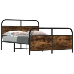 Berkfield Home Bed Frame Without Mattress 120x200 cm Smoked Oak Engineered Wood in Brown - Size: Small Double