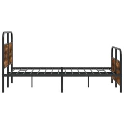 Berkfield Home Bed Frame Without Mattress 120x200 cm Smoked Oak Engineered Wood in Brown - Size: Small Double - thumbnail 6
