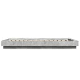 Berkfield Home Bed Frame with LED Lights without Mattress Concrete Grey 90x200cm - Size: 90x200 cm - thumbnail 6