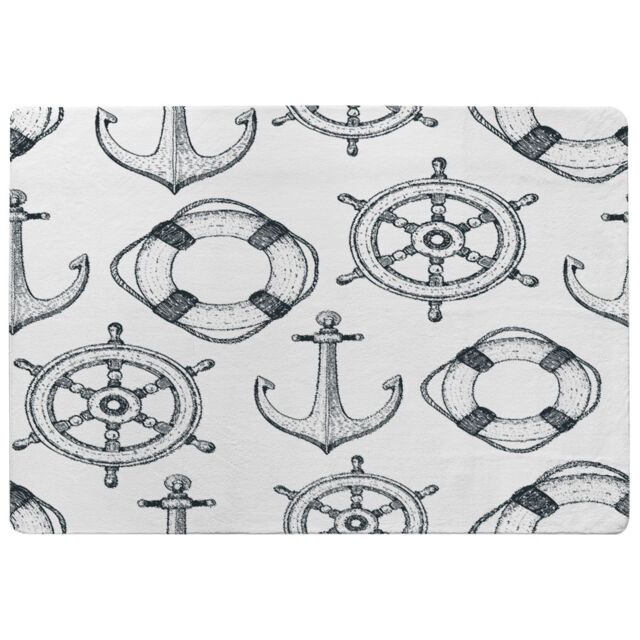 Benjamin Tate Design Anchor & Wheel Designer Rug in Natural - Size: Large - image 1