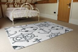 Benjamin Tate Design Anchor & Wheel Designer Rug in Natural - Size: Large - thumbnail 3